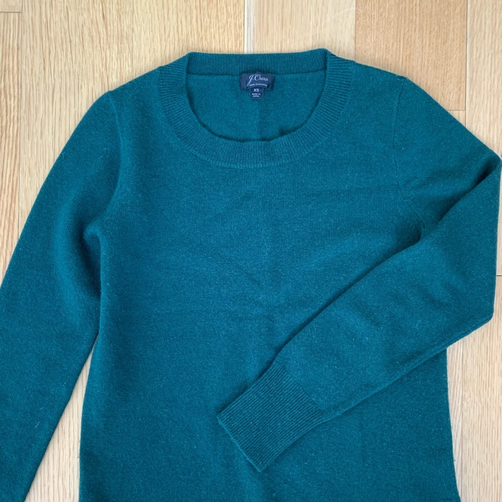 J. Crew Cashmere Sweater, Pine Green, XS